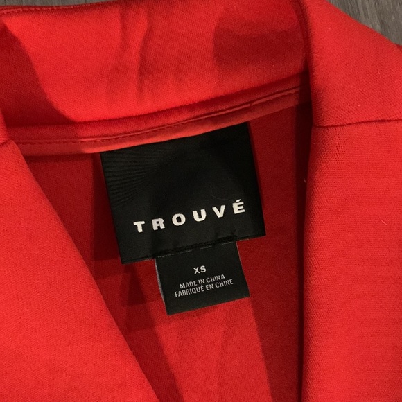 Trouve Neoprene Red Cropped Jacket - Picture 3 of 6